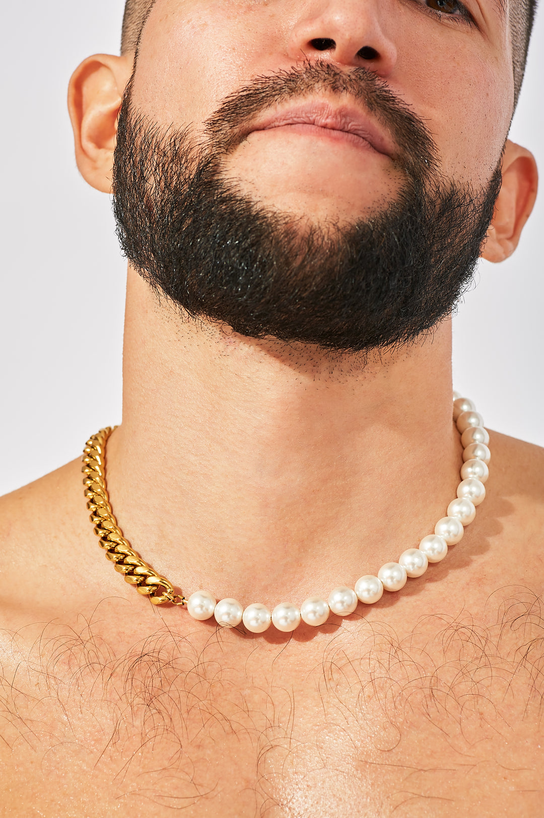 Pearl Cuban Gold Necklace