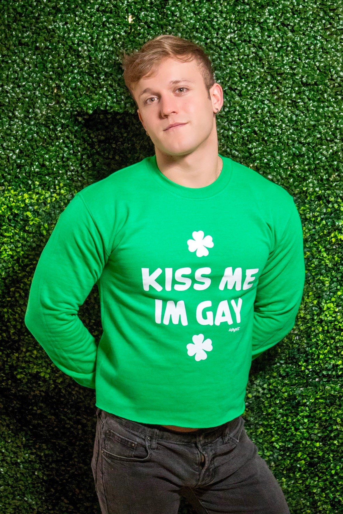 Kiss Me I'm Gay St. Patty's Crop Sweatshirt 🍀
