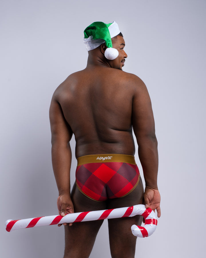 Naughty Santa Plaid Brief